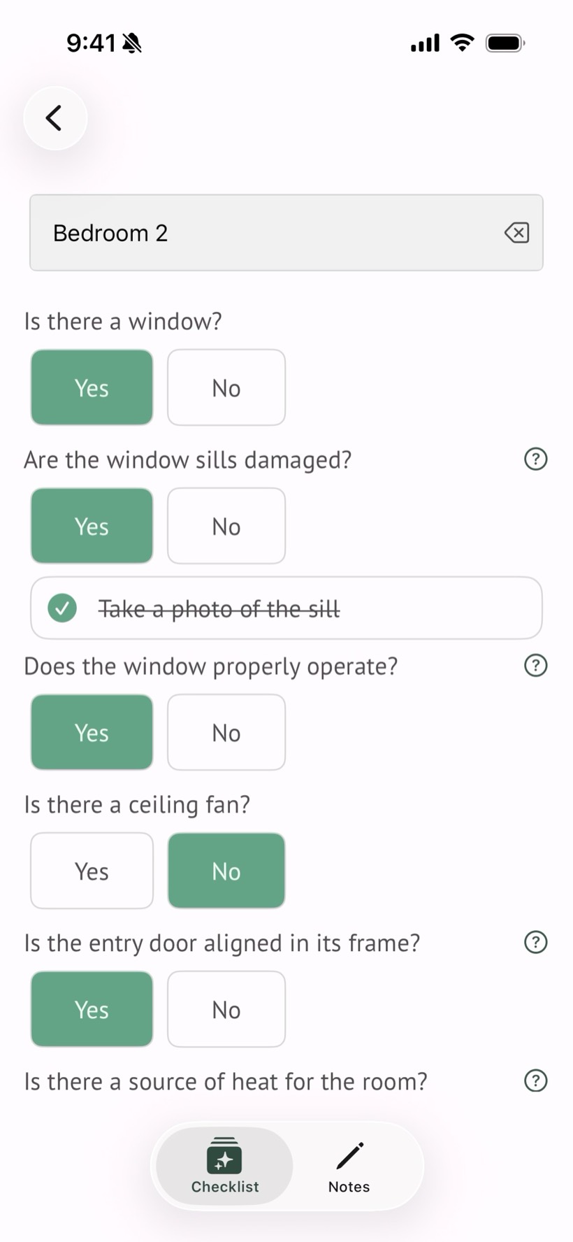Room-by-room home maintenance check